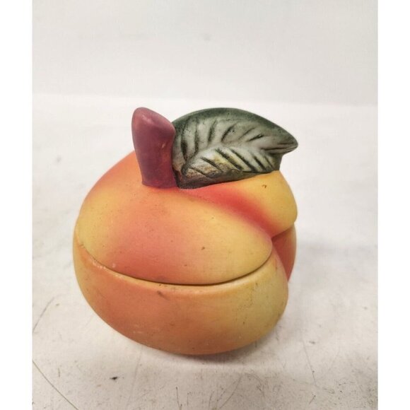 Vintage 1999 Candle In Yellow Red Apple Shaped Ceramic Jar Container NEW - Picture 1 of 10